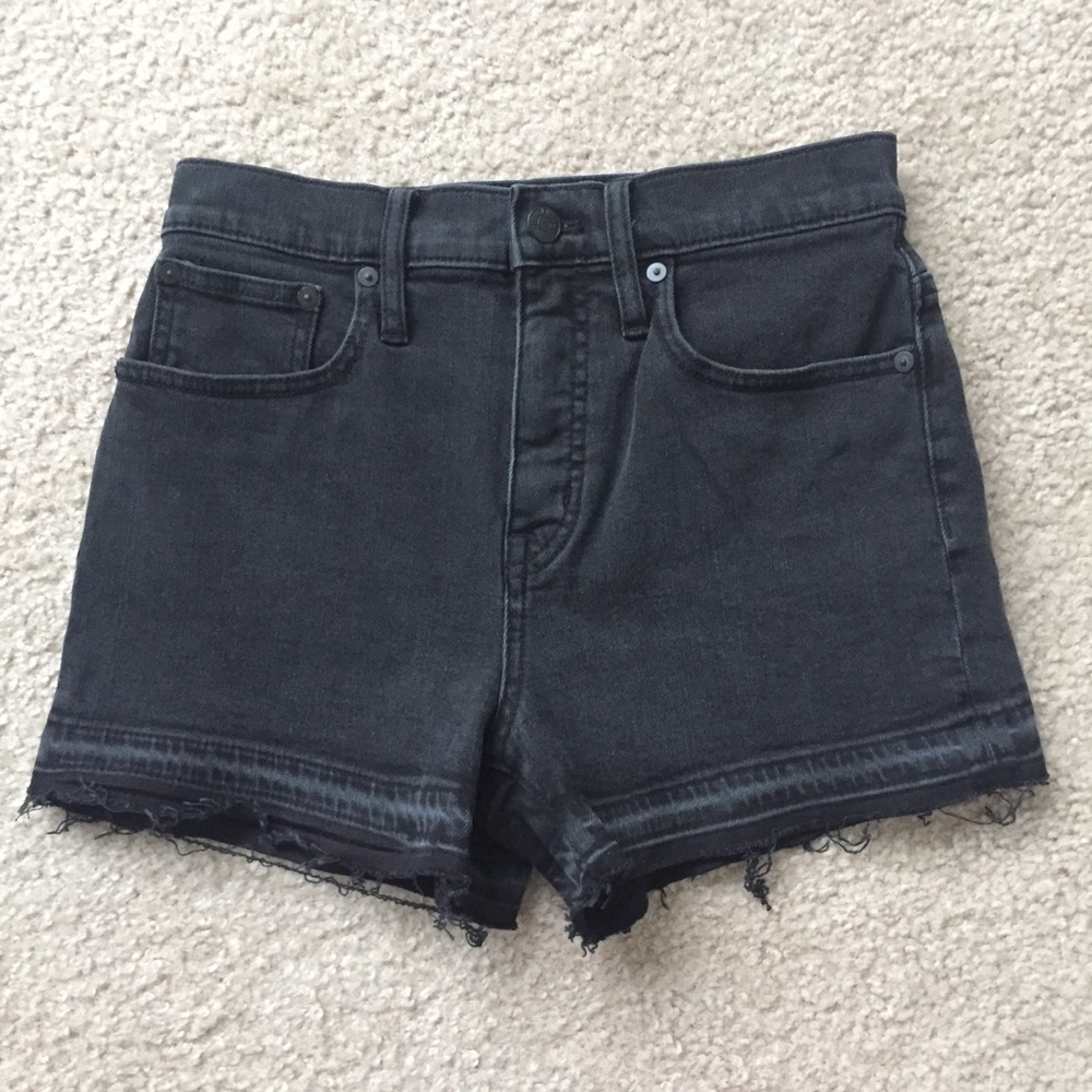 Madewell High Rise Denim Shorts Faded Black 25